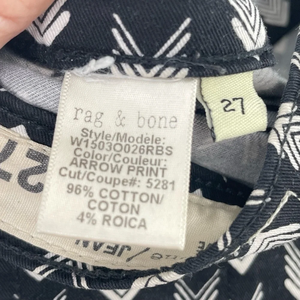 Rag & Bone Women's Black & White New Arrow Print Legging Size 27 - Picture 8 of 10